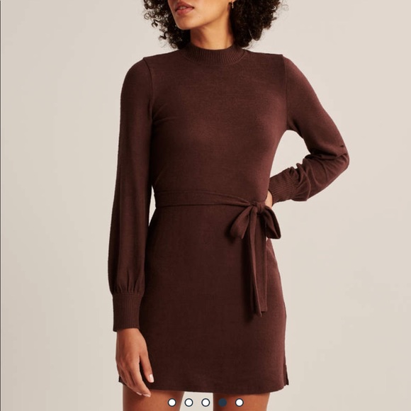 Long-Sleeve Cozy Belted Mini Dress - Picture 4 of 5